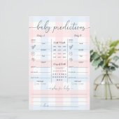 Pink Blue Gingham Twins Baby Predictions Game (スタンド正面)