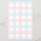 Pink Blue Gingham Twins Baby Predictions Game (裏面)