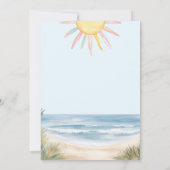 Pink Blue Girl Kid Beach Birthday Party Invitation 招待状 (裏面)