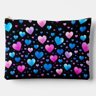 Pink & Blue Glowing Hearts アクセサリーポーチ