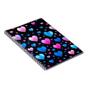 Pink & Blue Glowing Hearts ノートブック (右側)