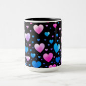 Pink & Blue Glowing Hearts マグカップ (中央)