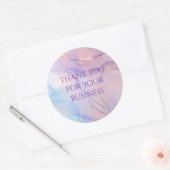 Pink & Blue Gold Glitter Marble Sticker Sheet ラウンドシール (封筒)