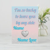 Pink Blue Gradient 3D Silver Hearts Valentine Card シーズンカード (スタンド正面)