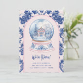 Pink & Blue Grandmillenial Change of Address 招待状 (スタンド正面)