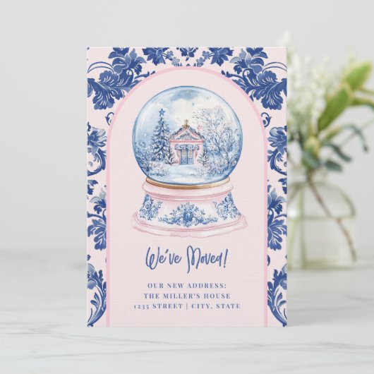 Pink & Blue Grandmillenial Change of Address 招待状 (スタンド正面)
