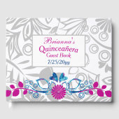 Pink, Blue, Gray Quinceañera Guest Book ゲストブック (正面)