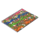 Pink, Blue, Green, Orange, Marble Artwork ノートブック (左側)