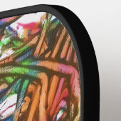 Pink, Blue, Green, Orange, Marble Artwork ピックルボールラケット (左詳細)