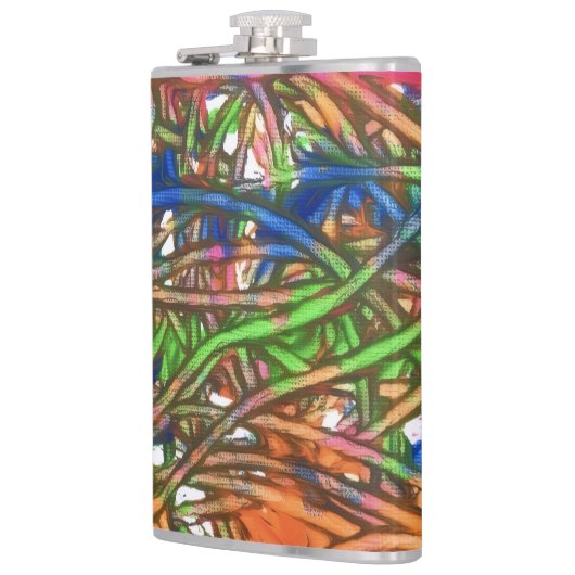 Pink, Blue, Green, Orange, Marble Artwork フラスク (左)