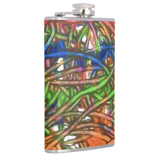 Pink, Blue, Green, Orange, Marble Artwork フラスク (右)