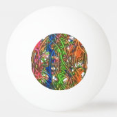 Pink, Blue, Green, Orange, Marble Artwork 卓球ボール (裏面)