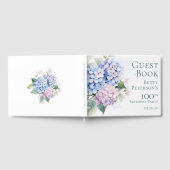 Pink Blue Hydrangeas 100th Birthday ゲストブック (全面)