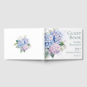 Pink Blue Hydrangeas 75th Birthday ゲストブック (全面)
