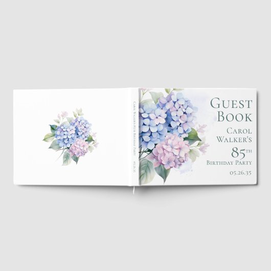 Pink Blue Hydrangeas 85th Birthday  ゲストブック (全面)