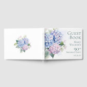 Pink Blue Hydrangeas 90th Birthday  ゲストブック (全面)