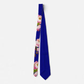 Pink Blue Navy floral wedding Neck Tie ネクタイ (裏面)
