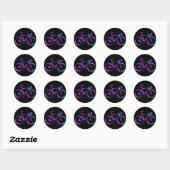 Pink Blue Neon Glow Road Bicycle Sticker ラウンドシール (シート)