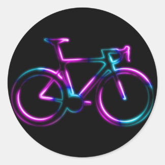 Pink Blue Neon Glow Road Bicycle Sticker ラウンドシール