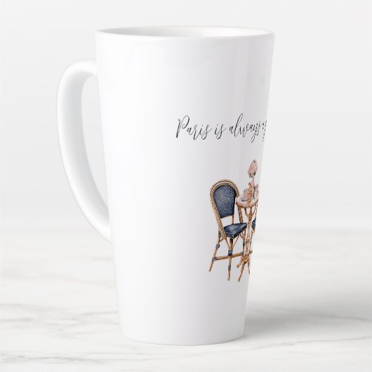 Pink Blue Paris Table Baguettes カフェラテマグ (左アングル)