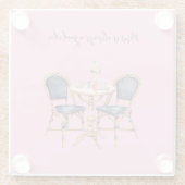 Pink Blue Paris Table Baguettes ガラスコースター (裏面)
