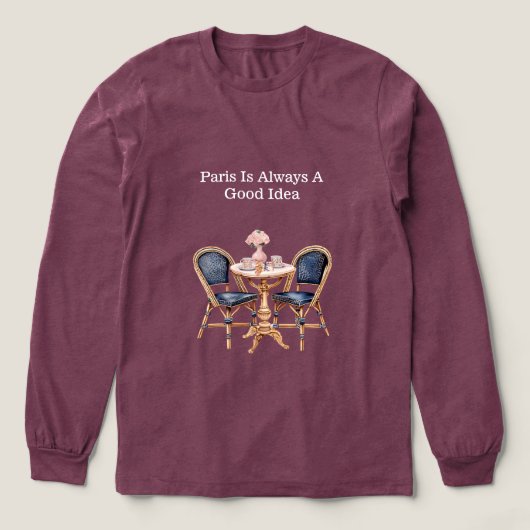 Pink Blue Paris Table Baguettes トライブレンドＴシャツ (デザイン正面)