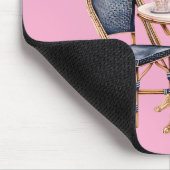Pink Blue Paris Table Baguettes マウスパッド (コーナー)