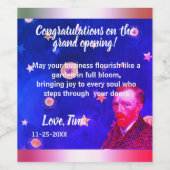 Pink & Blue Perfect Design van Gogh Celebrating ワインラベル (シングルラベル)