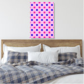 Pink Blue Pink Polka Dot Pattern キャンバスプリント (インサイチュ (寝室))