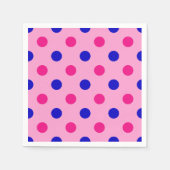 Pink Blue Pink Polka Dot Pattern スタンダードカクテルナプキン (正面)