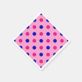Pink Blue Pink Polka Dot Pattern スタンダードカクテルナプキン (角)
