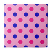 Pink Blue Pink Polka Dot Pattern タイル (正面)