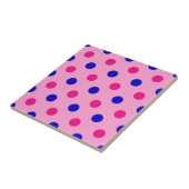 Pink Blue Pink Polka Dot Pattern タイル (側面)