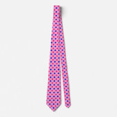 Pink Blue Pink Polka Dot Pattern ネクタイ (正面)
