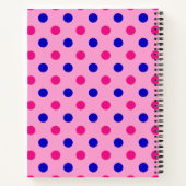 Pink Blue Pink Polka Dot Pattern ノートブック (裏面)