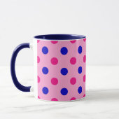 Pink Blue Pink Polka Dot Pattern マグカップ (左)