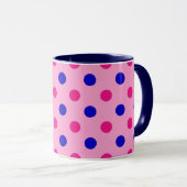 Pink Blue Pink Polka Dot Pattern マグカップ (正面右)