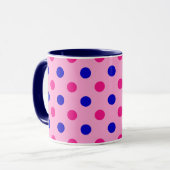 Pink Blue Pink Polka Dot Pattern マグカップ (正面左)