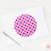 Pink Blue Pink Polka Dot Pattern ラウンドシール (封筒)