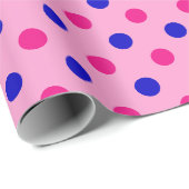 Pink Blue Pink Polka Dot Pattern ラッピングペーパー (ロールコーナー)