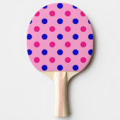 Pink Blue Pink Polka Dot Pattern 卓球ラケット (正面)