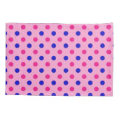 Pink Blue Pink Polka Dot Pattern 枕カバー (裏面)