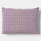 Pink Blue Plaid Classic Pattern Retro アクセサリーポーチ (正面)