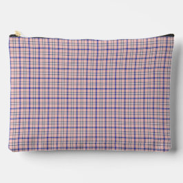 Pink Blue Plaid Classic Pattern Retro アクセサリーポーチ