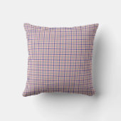 Pink Blue Plaid Classic Pattern Retro クッション (裏面)