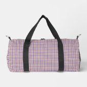 Pink Blue Plaid Classic Pattern Retro ダッフルバッグ (正面)