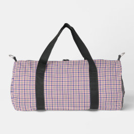 Pink Blue Plaid Classic Pattern Retro ダッフルバッグ