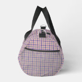 Pink Blue Plaid Classic Pattern Retro ダッフルバッグ (右)
