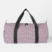 Pink Blue Plaid Classic Pattern Retro ダッフルバッグ (裏面)