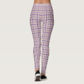 Pink Blue Plaid Classic Pattern Retro レギンス (裏面)